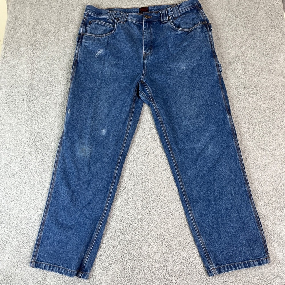 Five Brother Jeans Mens 40 x 32 Blue‎ Carpenter Straight Distressed Denim 90s